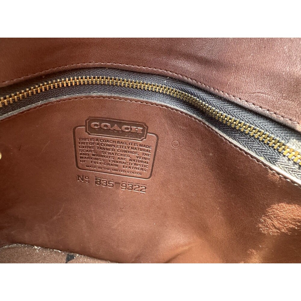 Vintage Coach Binocular Bag 9853 90s Mahogany Leather Crossbody Springlock - Picture 7 of 9